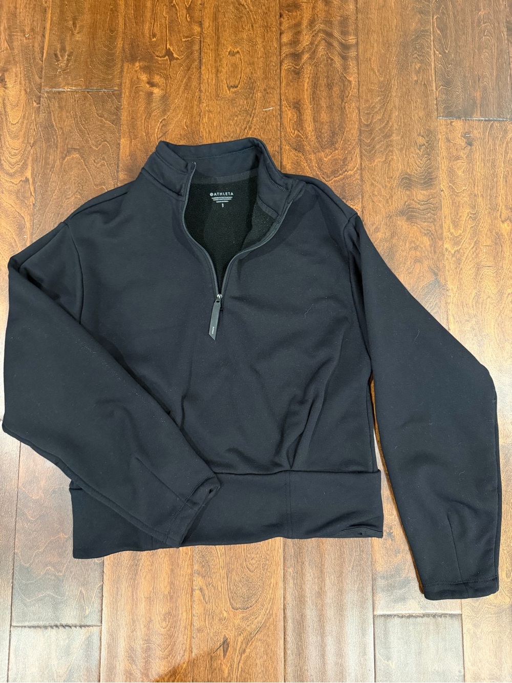 Athleta Women’s Black Quarter-Zip Performance Sweater